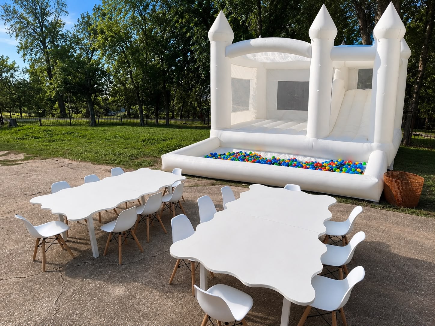 Kids table and chair rental setup 2